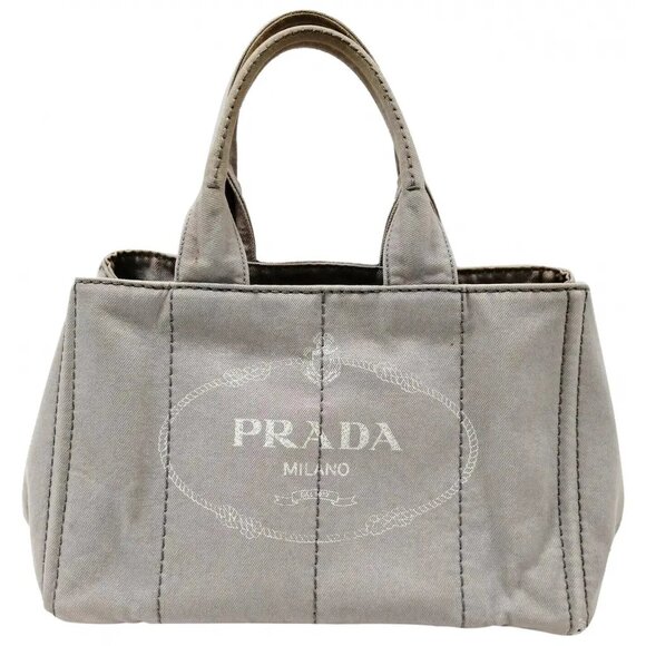 Authentic Prada Medium Canapa Logo Denim Tote bag - Picture 1 of 15